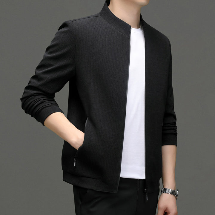 Herren elegante Freizeitjacke mit modernem Stehkragen Drune