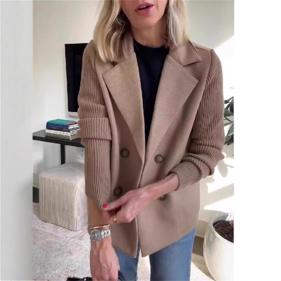 Damen Modischer Oversized-Blazer mit Doppelreihe Drune