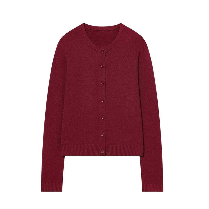 Damen Klassische Strickjacke mit Knopfverschluss Drune