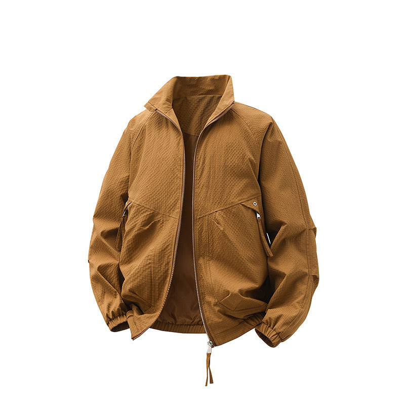 Herren Leichtgewichtige Windjacke mit hohem Kragen Drune