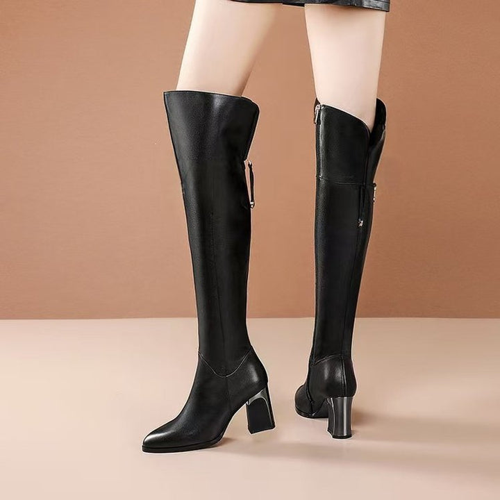 Damen Elegante Hohe Stiefel Drune