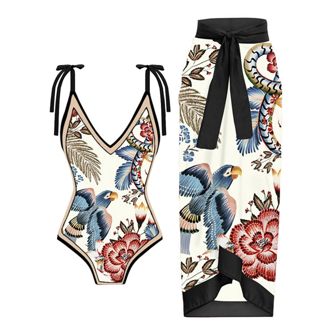 Damen Bademode-Set mit stilvollem Wickelrock Drune