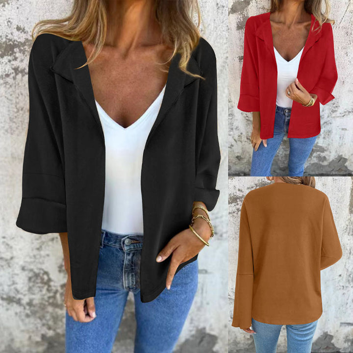 Damen Leichter Oversize-Mantelblazer mit offenem Schnitt und weiten Ärmeln Drune