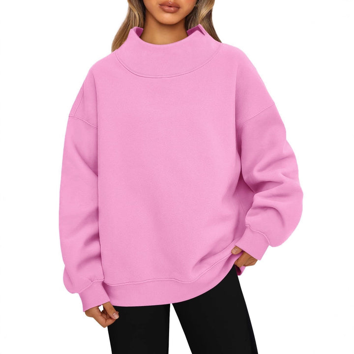 Damen Oversized-Sweatshirt mit hohem Stehkragen und überschnittener Schulter Drune