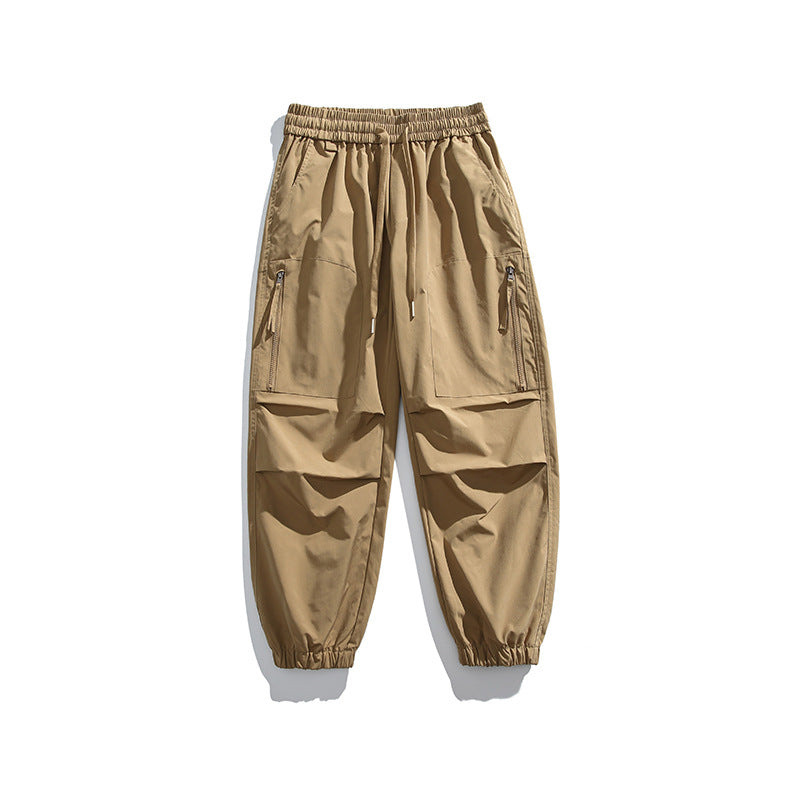 Herren Taktische Cargo-Joggerhose mit elastischem Bund, Reißverschluss‑Taschen und geripptem Knöchelabschluss Drune