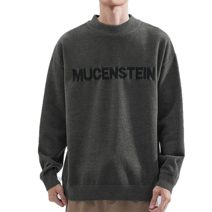 Herren Bequemer Oversized Pullover mit grafischem Schriftzug Drune