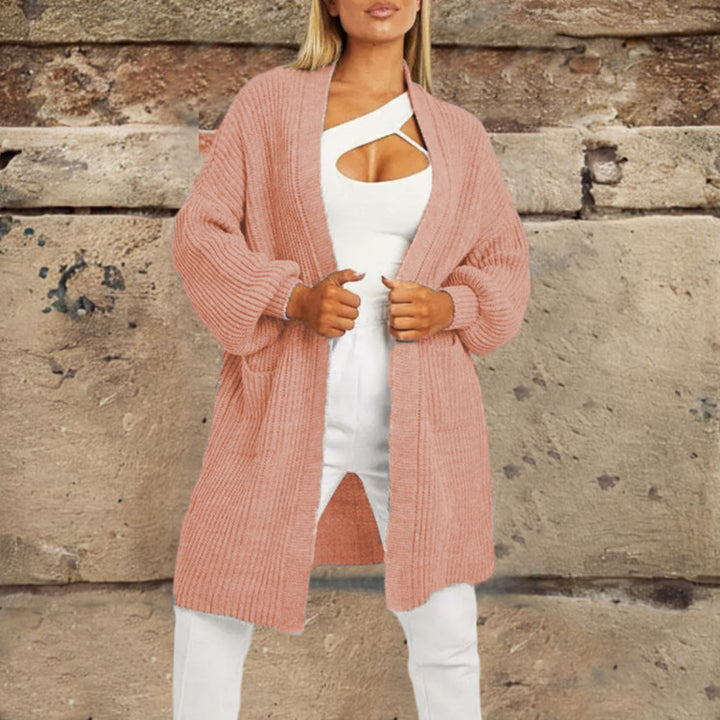 Damen Großer Strickcardigan mit voluminösen Ärmeln und offenen Taschen Drune