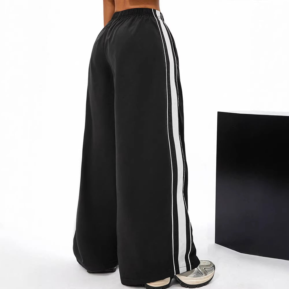Damen Sportliche Freizeithose mit elastischem Bund und weitem Bein Drune