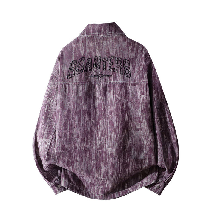 Herren Oversize-Hemdjacke mit Strukturprint, Druckknopfleiste & aufgesetzter Brusttasche Drune