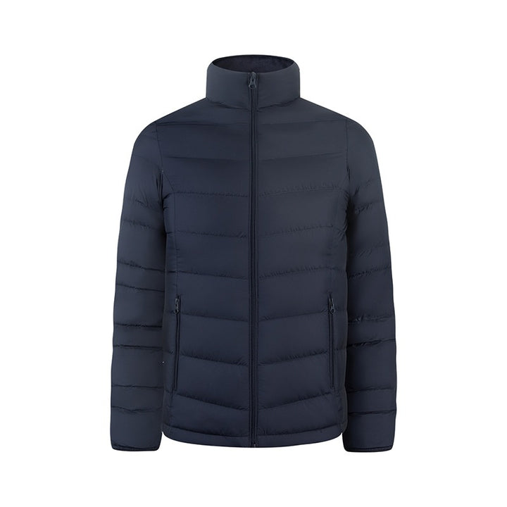 Herren Ultraleichte gesteppte Daunenimitat-Jacke mit Stehkragen Drune