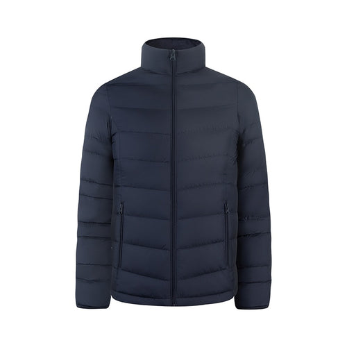 Herren Ultraleichte gesteppte Daunenimitat-Jacke mit Stehkragen Drune