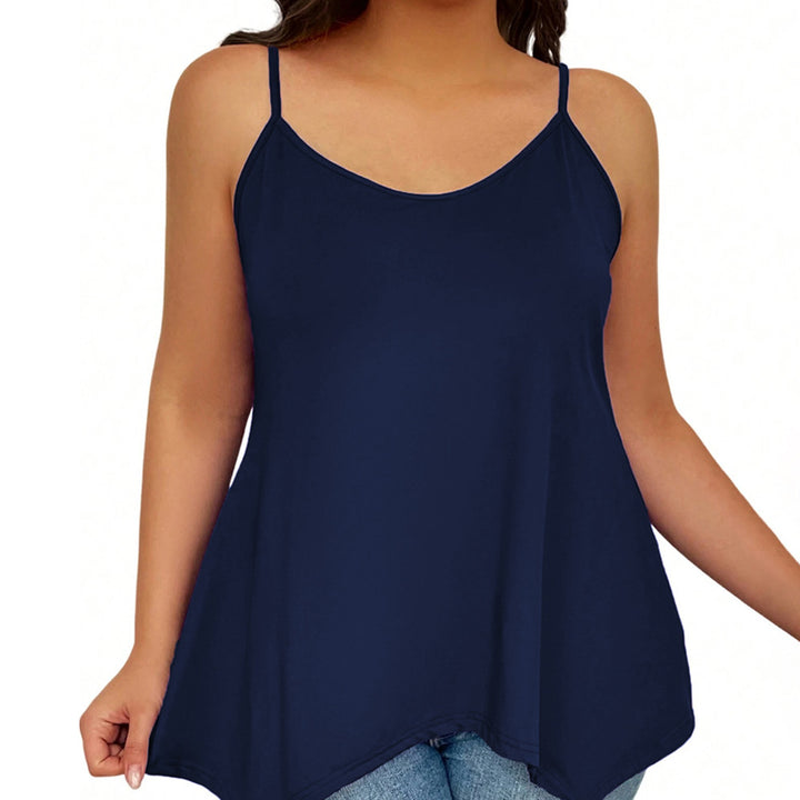 Damen lässiges Spaghetti-Träger Top mit asymmetrischem Saum Drune