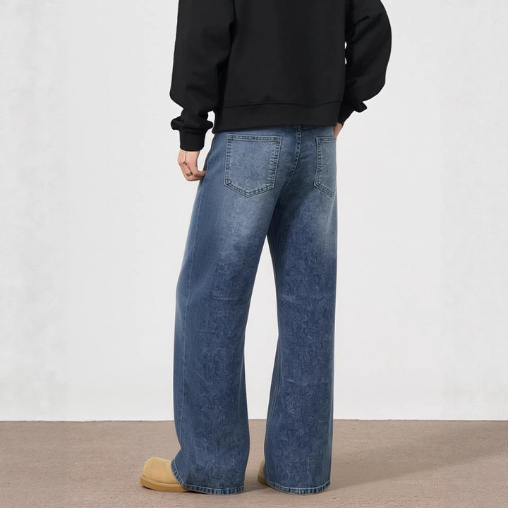 Herren lässige Bootcut Jeans mit modernen Waschungen Drune