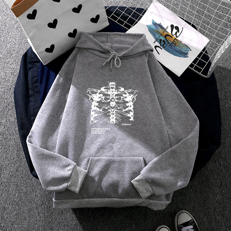 Unisex nan oversized Kapuzenpullover mit anatomischem Grafikprint, Kängurutasche und verstellbarer Kordel Drune