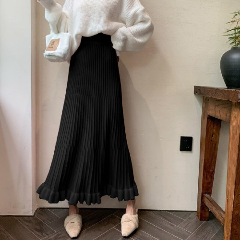 Damen Eleganter Plisseerock mit Volants Drune