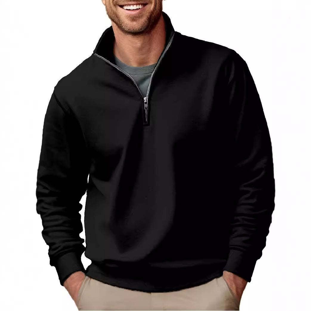Herren nan Halbzip-Sweatshirt mit Stehkragen und weichem Fleece-Innenfutter Drune