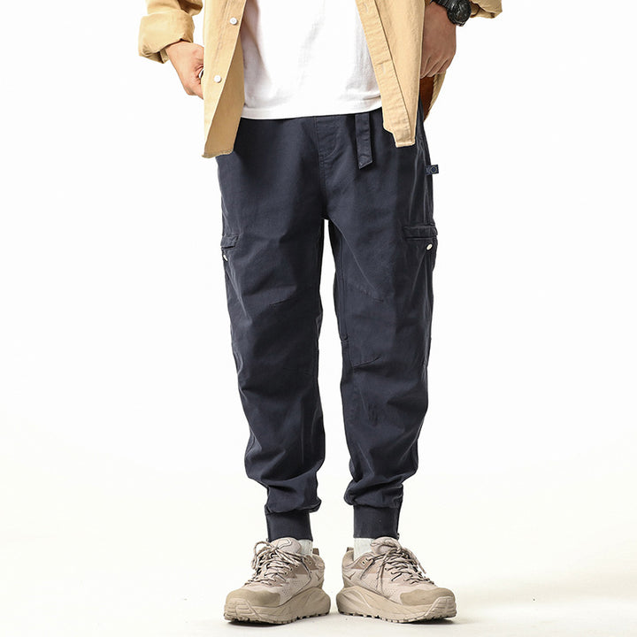 Herren Cargohose im Jogger-Stil mit elastischem Bund, Bündchen und Utility-Taschen Drune