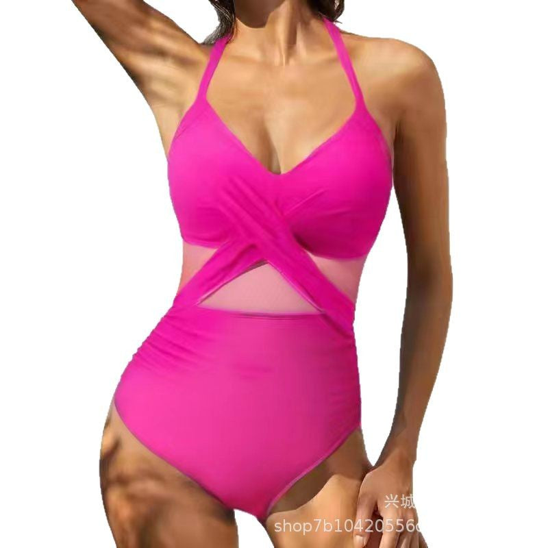 Damen Eleganter Einteiler mit raffiniertem Wickel-Design Drune