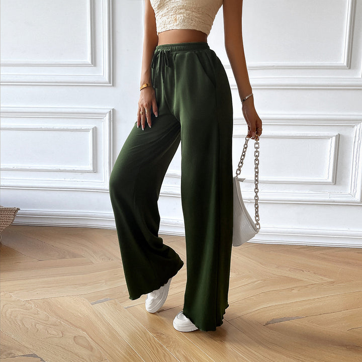 Damen nan weite Loungehose mit elastischem Bund, Kordelzug und seitlichen Eingrifftaschen Drune
