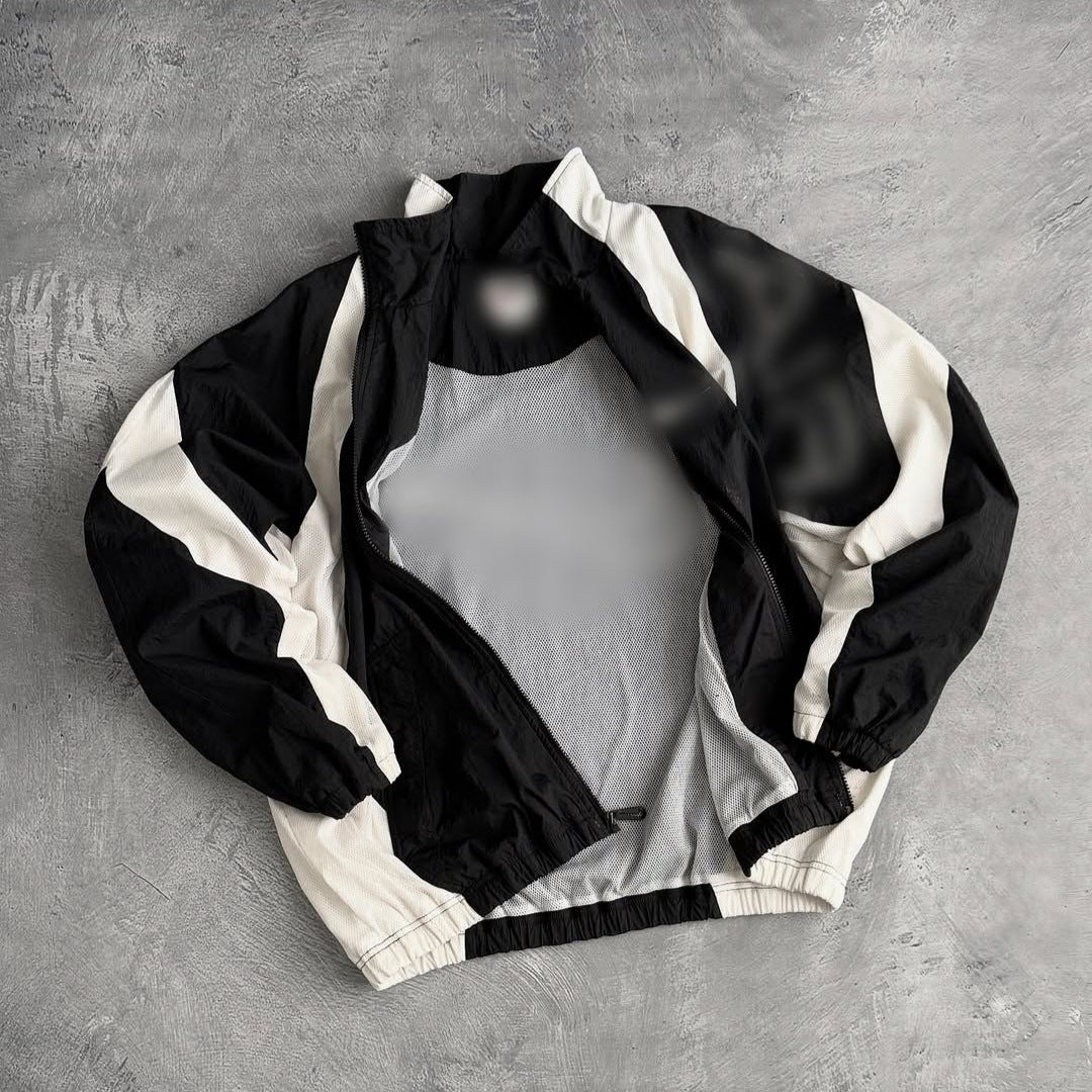 Unisex nan atmungsaktive leichte Wind- und Trainingsjacke mit Netzfutter, Stehkragen und elastischem Saum Drune