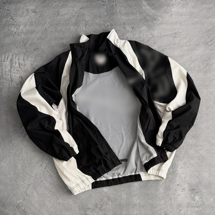 Unisex nan atmungsaktive leichte Wind- und Trainingsjacke mit Netzfutter, Stehkragen und elastischem Saum Drune