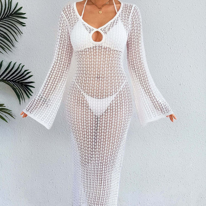 Damen Häkel-Strandkleid mit elegantem Schlitz Drune