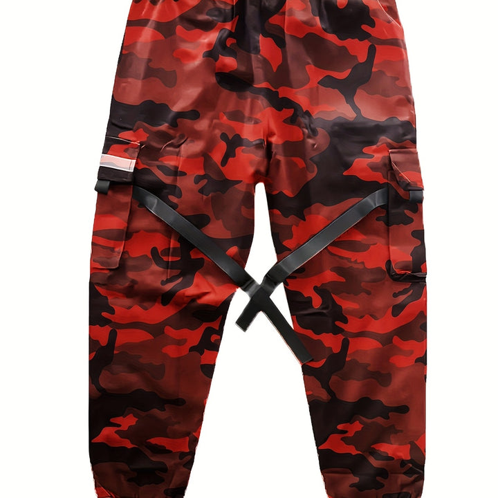 Herren Utility‑Cargo‑Jogginghose mit elastischem Bund, verstellbaren Beinriemen & Multifachtaschen Drune