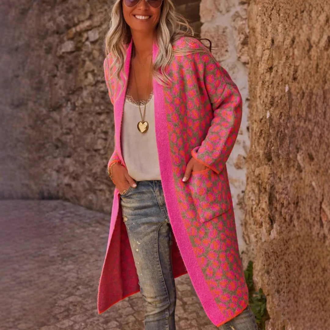 Damen modischer Cardigan mit auffälligem Muster Drune