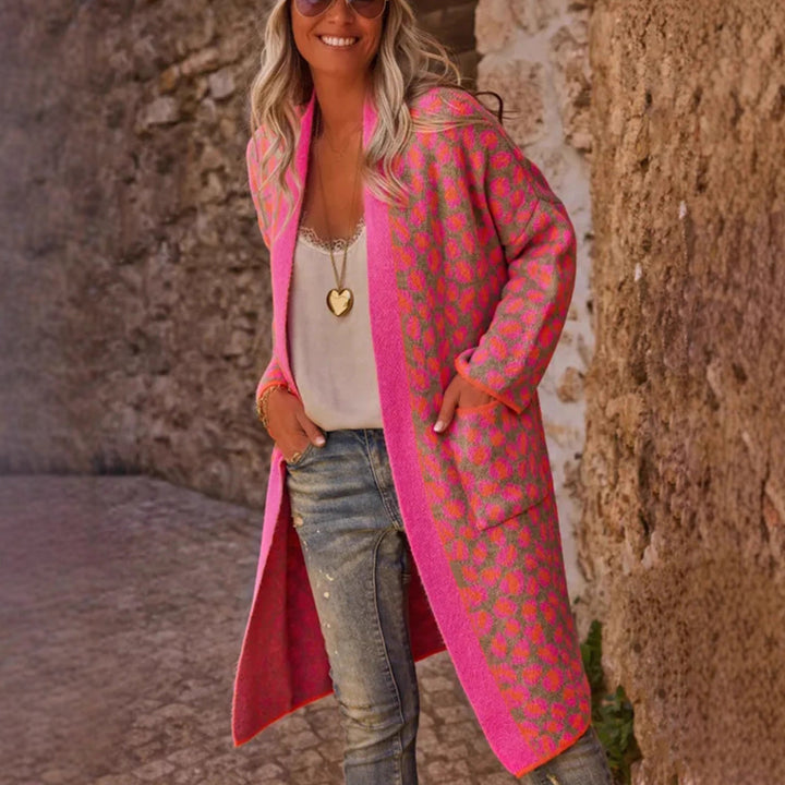 Damen modischer Cardigan mit auffälligem Muster Drune