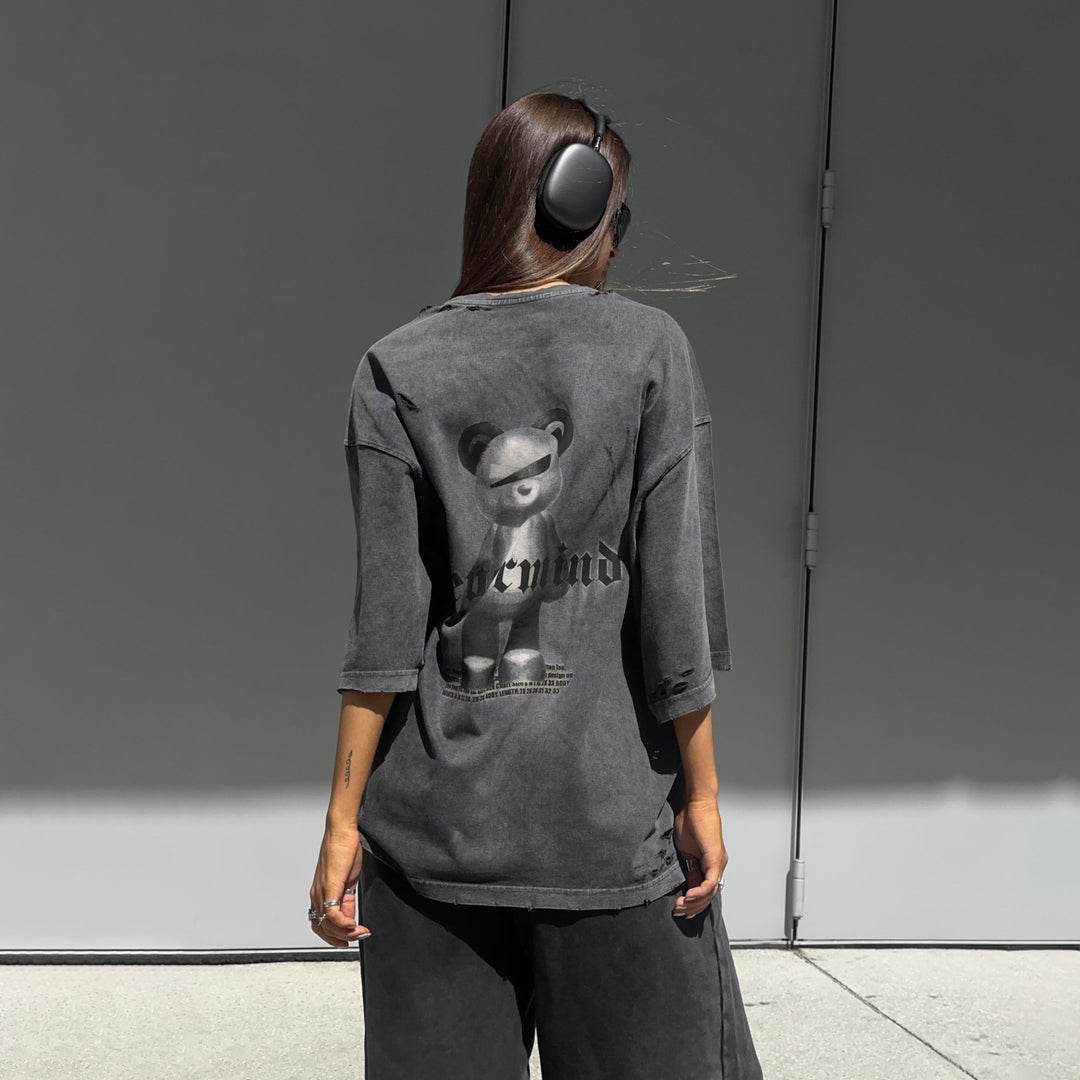 Damen Oversized T-Shirt mit kreativen Grafiken und lässigem Schnitt Drune