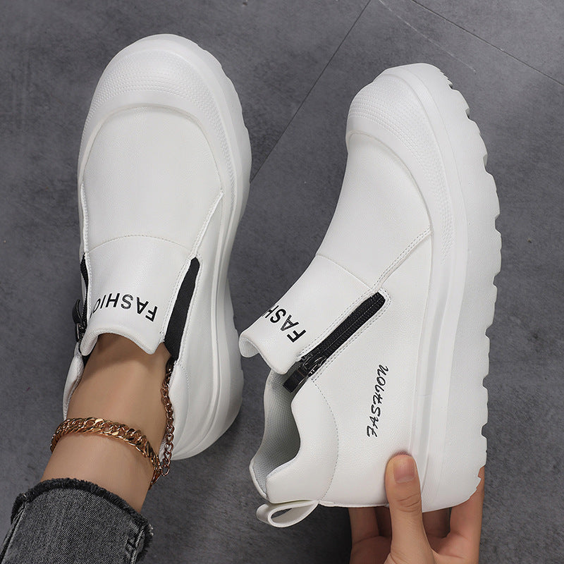 Damen nan Plateau-Sneaker mit seitlichem Reißverschluss, gepolstertem Komfortfußbett und profiliertem Laufprofil Drune