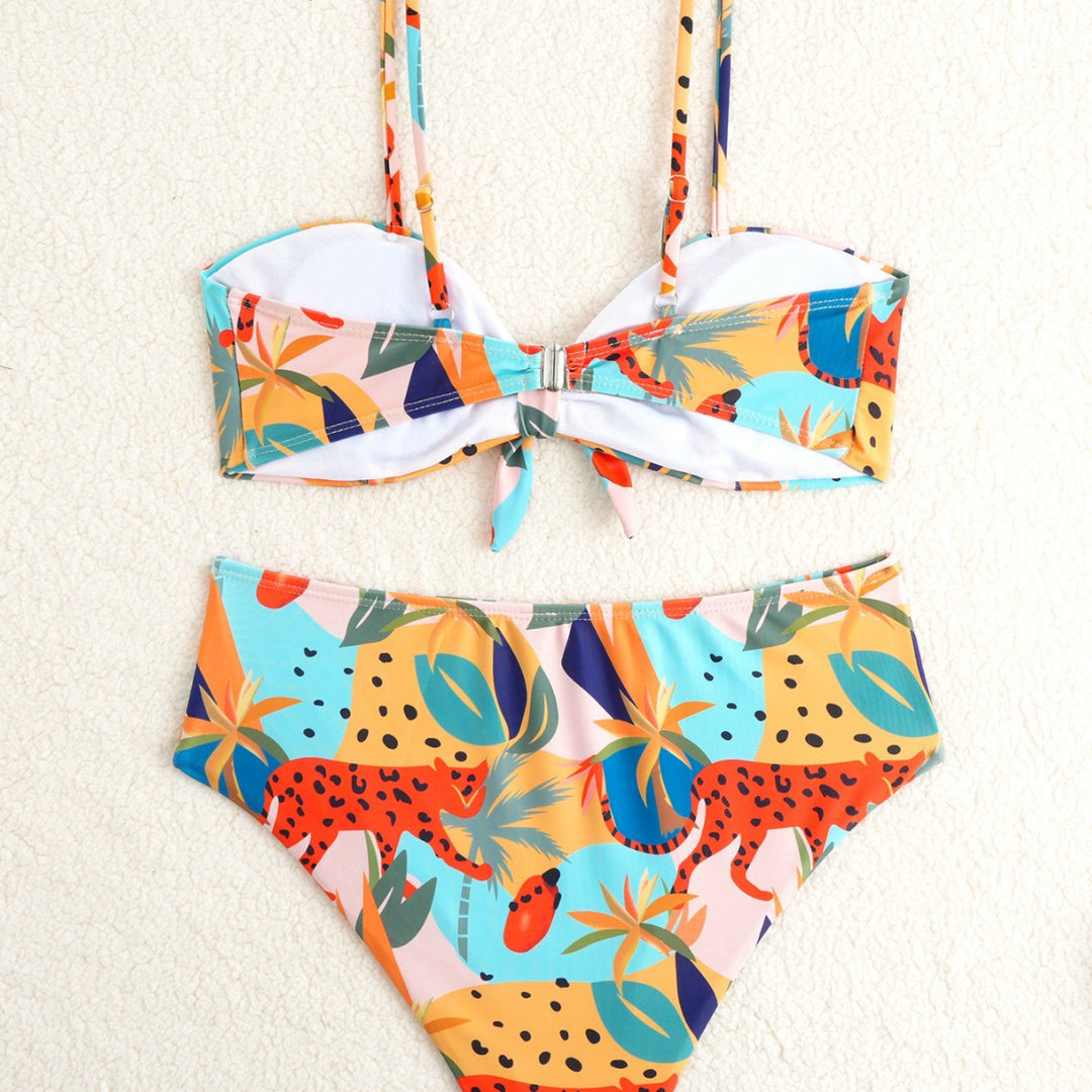 Damen Hochtailliertes Bikini-Set mit verspielt floralen Mustern Drune
