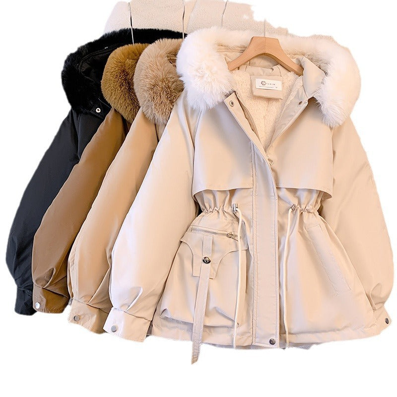 Damen gesteppte Übergangsjacke mit abnehmbarem Fleece-Innenfutter und eleganter Kapuze Drune