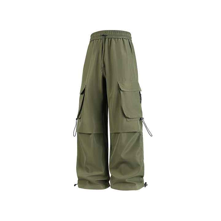 Herren Baggy‑Cargohose im Tech‑Utility‑Stil mit elastischem Tunnelzugbund, großen Klappfächern und Zipper‑Details Drune