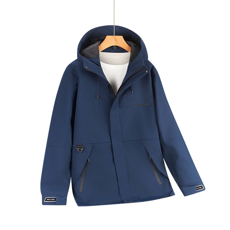Herren Wasserabweisende Softshell-Kapuzenjacke mit verdeckten Reißverschlüssen und urbanem Schnitt Drune