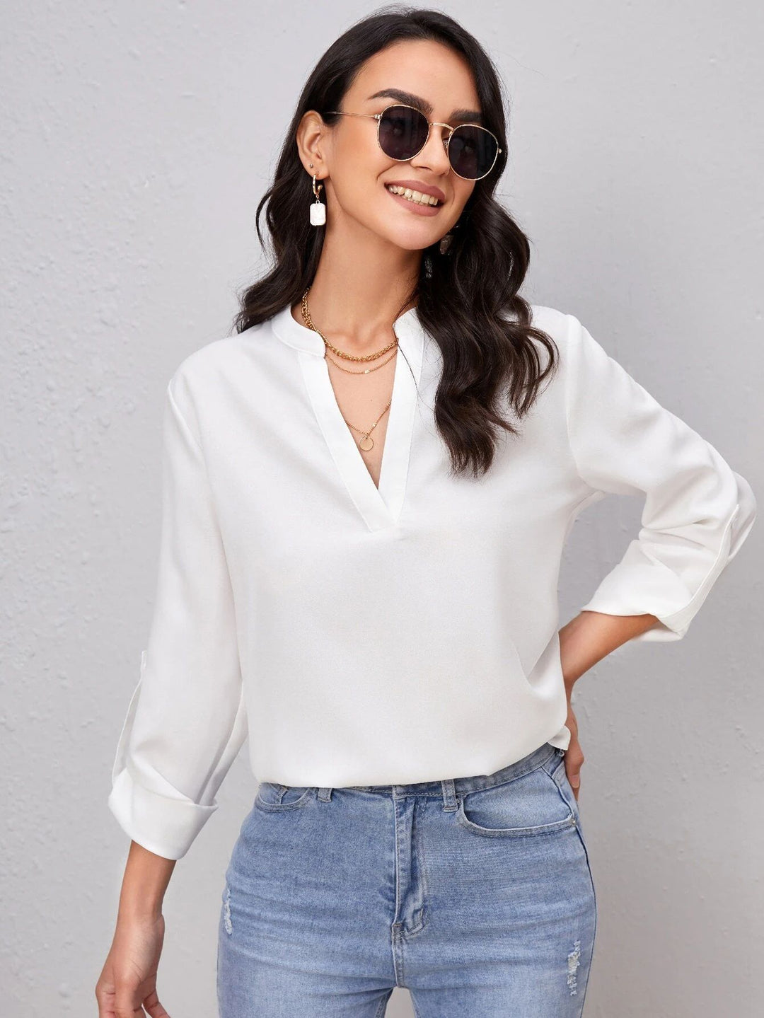 Damen Elegantes und modernes Blusenshirt Drune