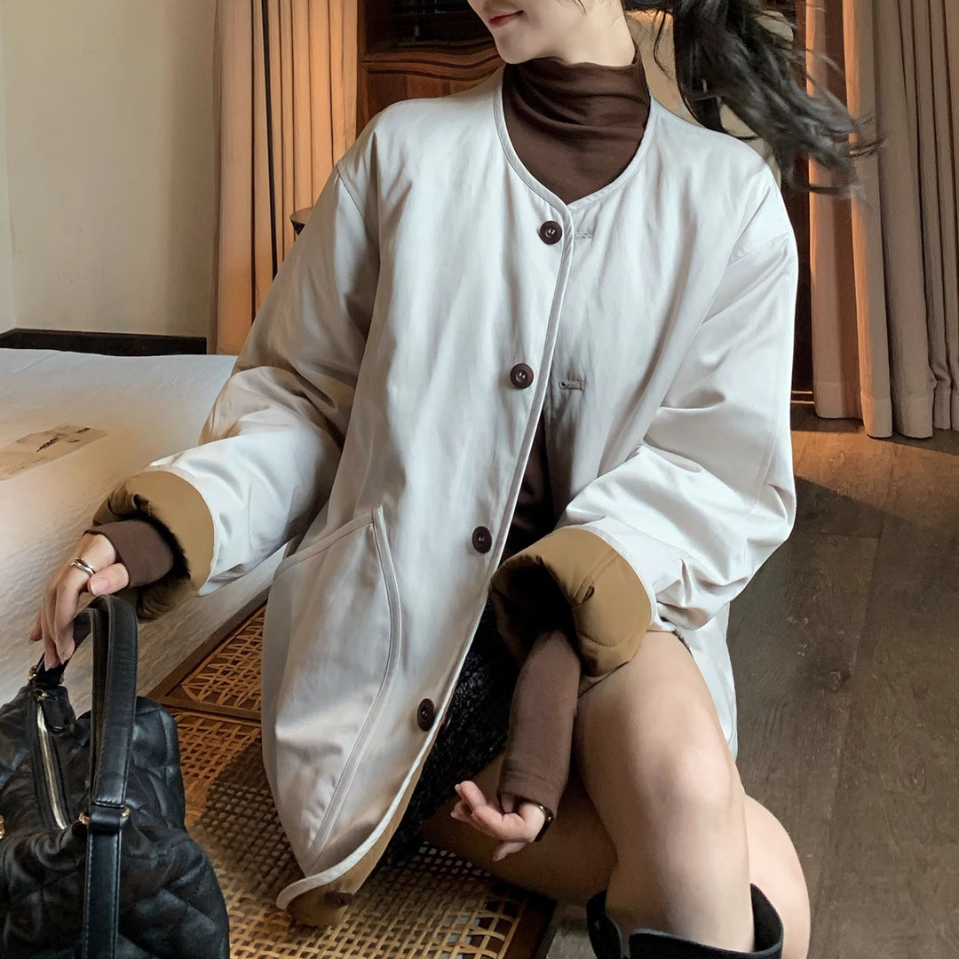 Damen Bequeme oversized Jacke Drune