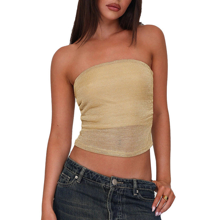 Damen Bandeau-Top aus hochwertigem, elastischem Material mit feiner Struktur Drune