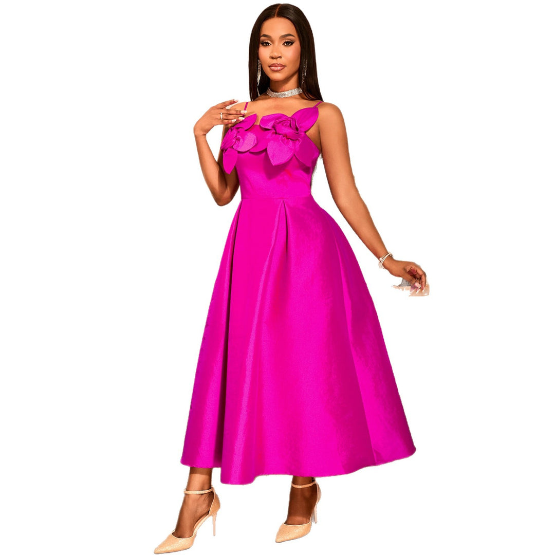 Damen festliches Maxikleid mit floralen Applikationen und elegantem Schnitt Drune