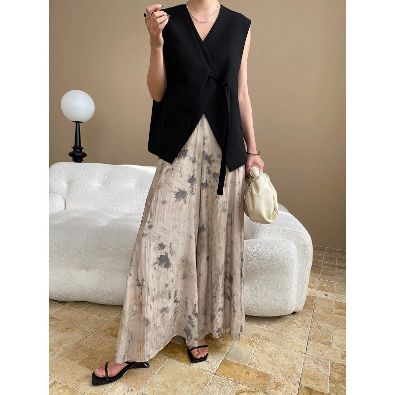 Damen elegante Wickelweste mit taillierbarem Design Drune