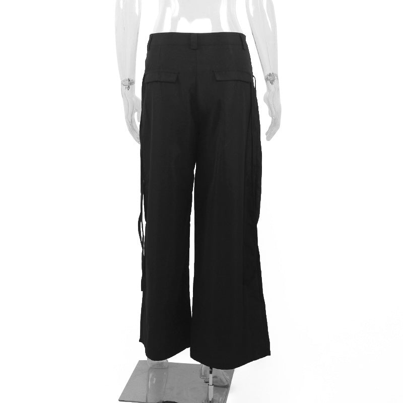 Damen Cargo-Hose mit Stylishen Seitentaschen und Verstellbaren Kordelzügen Drune