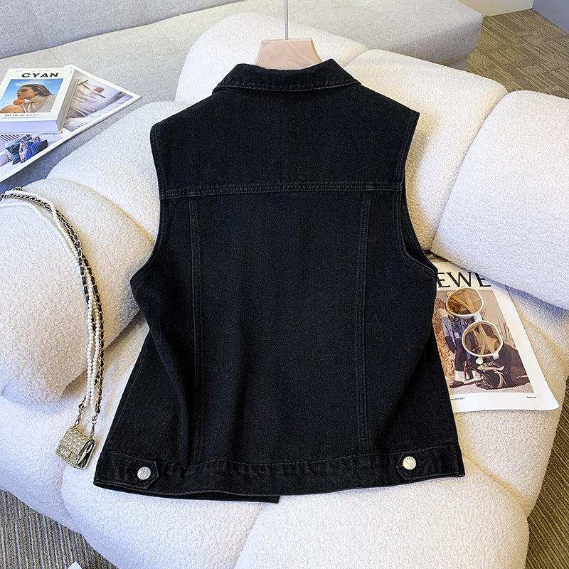 Damen Jeansweste im lässigen Vintage-Stil mit praktischen Taschen Drune