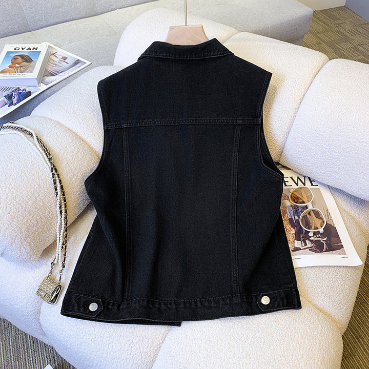 Damen Jeansweste im lässigen Vintage-Stil mit praktischen Taschen Drune