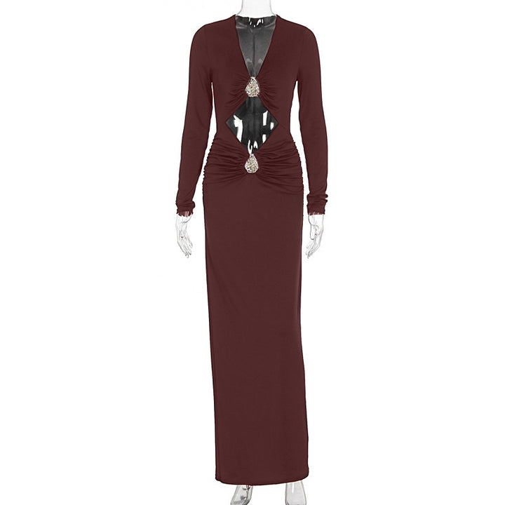 Damen Glamouröses Abendkleid mit raffinierten Cut-Outs und funkelnden Details Drune