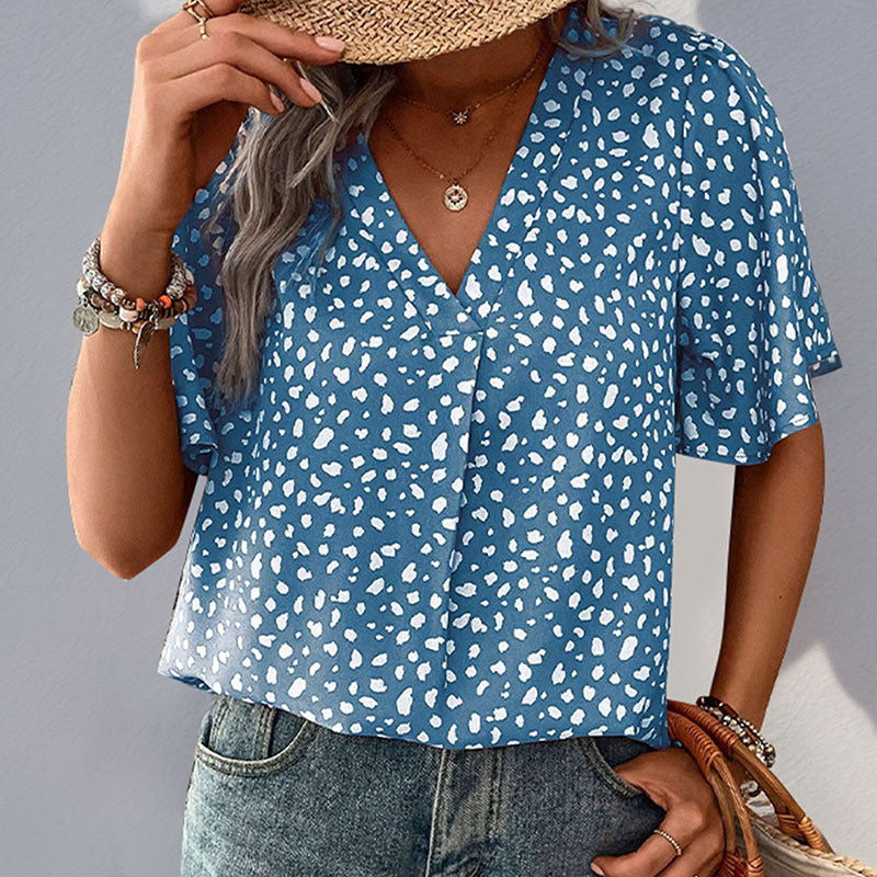 Damen Bluse mit lockerem Schnitt und voluminösen Ärmeln Drune