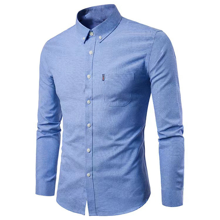 Herren nan tailliertes Oxford-Hemd mit Button-Down-Kragen und Brusttasche Drune