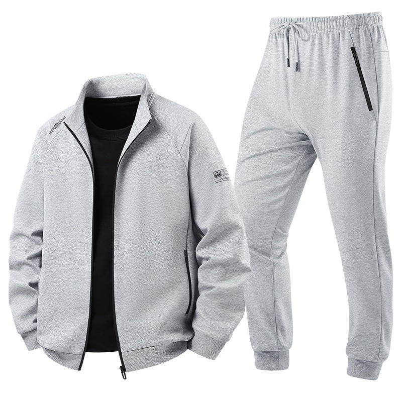 Herren Leichter Freizeit-Trainingsanzug-Set mit Reißverschlussjacke, elastischer Bund & Reißverschlusstaschen Drune