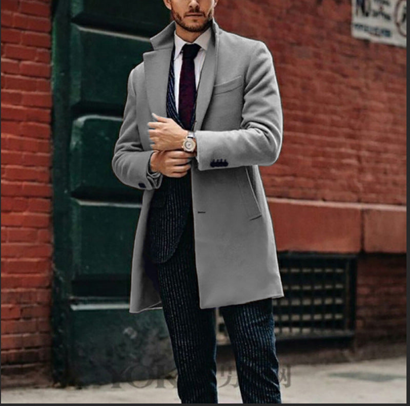 Herren eleganter Mantel im klassischen Schnitt Drune