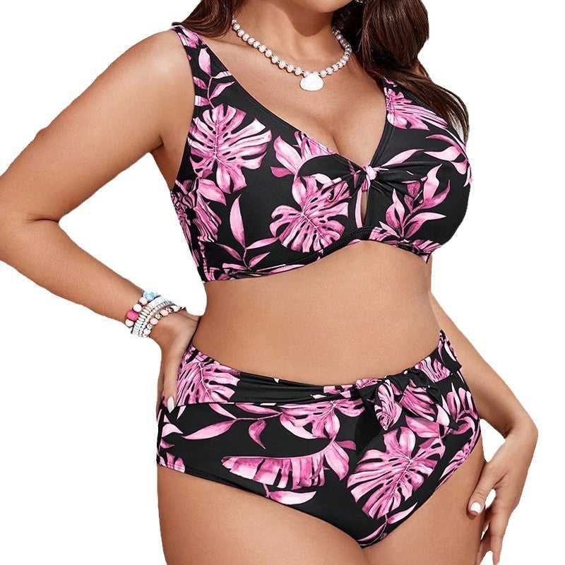 Damen Bikini-Set mit floralem Design und elastischem Bund Drune
