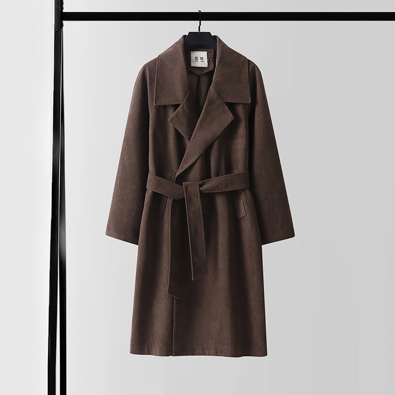 Damen Oversize Wollmix-Mantel mit breitem Revers und verdeckter Doppelknopfleiste Drune